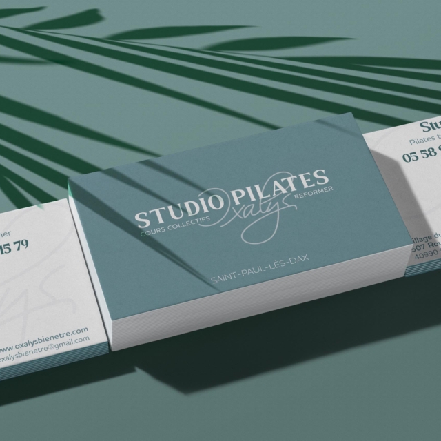 Cartes de visite pour un studio de Pilates à Dax.